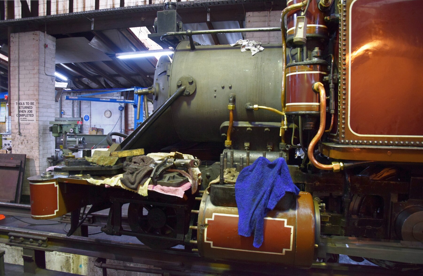 Puffing Billy Railway 7A locomotive undergoing restoration at the Belgrave workshop   September 2016   01